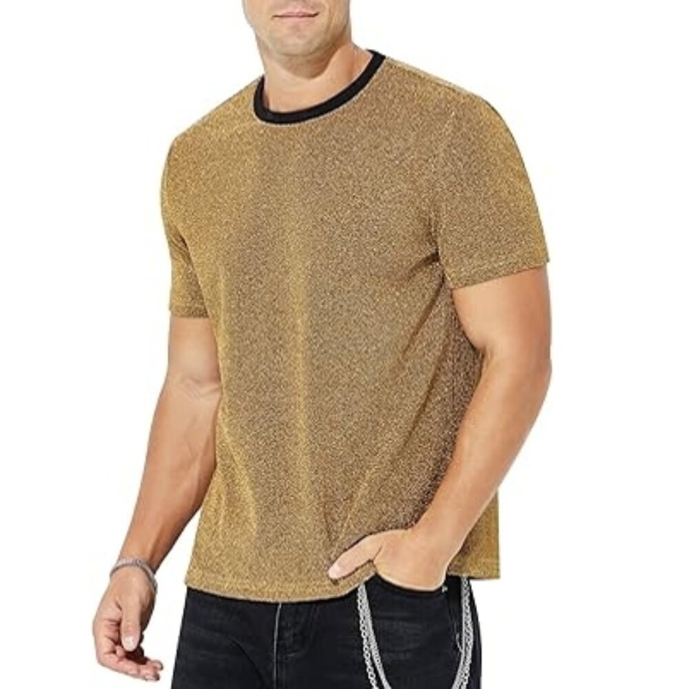 Arjen Kroos Sparkle Party TShirt Glitter Disco Stage Comfort Lining Nightclub XL